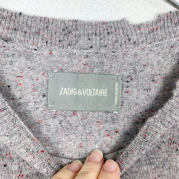 Zadig & Voltaire | Life Cashmere Sweater Marbled Grey Colorfleck - Picture 4 of 8